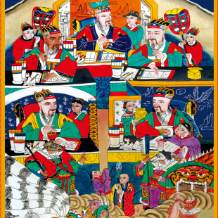 十殿阎罗王画像挂画道场法会水陆画地府阎君十王神像丝绸卷轴画