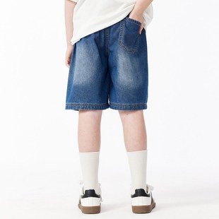 DK童装夏季街头女男童牛仔短裤男孩儿童宽松休闲五分裤中裤薄款