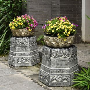 庭院户外仿古圆人造石凳室外大门口石台石墩子底座石鼓单个摆件