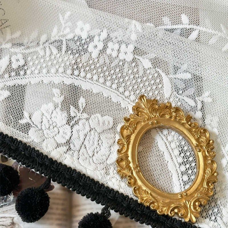 法式复古白色蕾丝桌布中古风黑白系风格装饰茶几台布床头柜盖巾,居家布艺,桌布,淘宝优惠券,粉丝福利购,淘宝优惠卷