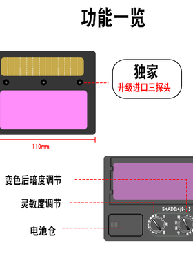 热浪RL-280面脸部自动变光电焊面罩电焊防护罩焊工专用帽子氩弧焊