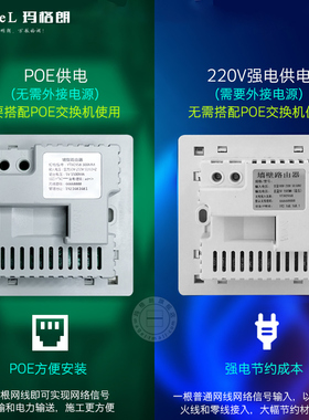 无线ap面板墙壁式路由器POE供电网络插座盒别墅家用全屋覆盖组网