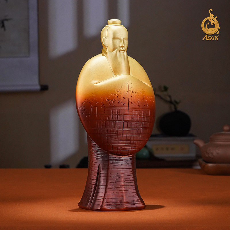 黄铜摆件《孔子》家居饰品孔夫子工艺品书房书柜装饰送老师纪念品