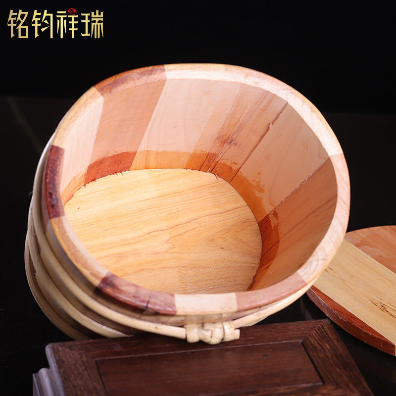 铭钧祥瑞/椭圆形糌粑桶酸奶桶实木桶木质米桶米箱家用米缸面粉桶