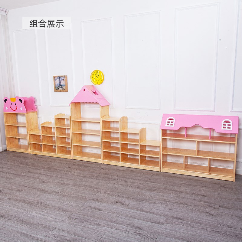 幼儿园实木玩具柜柜儿童储物书架家用简易蒙氏收纳柜书包柜教具柜