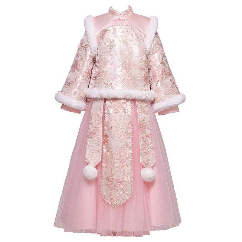 女童古装汉服秋冬2025新款冬季古风唐装儿童冬装汉服女孩斗篷外套