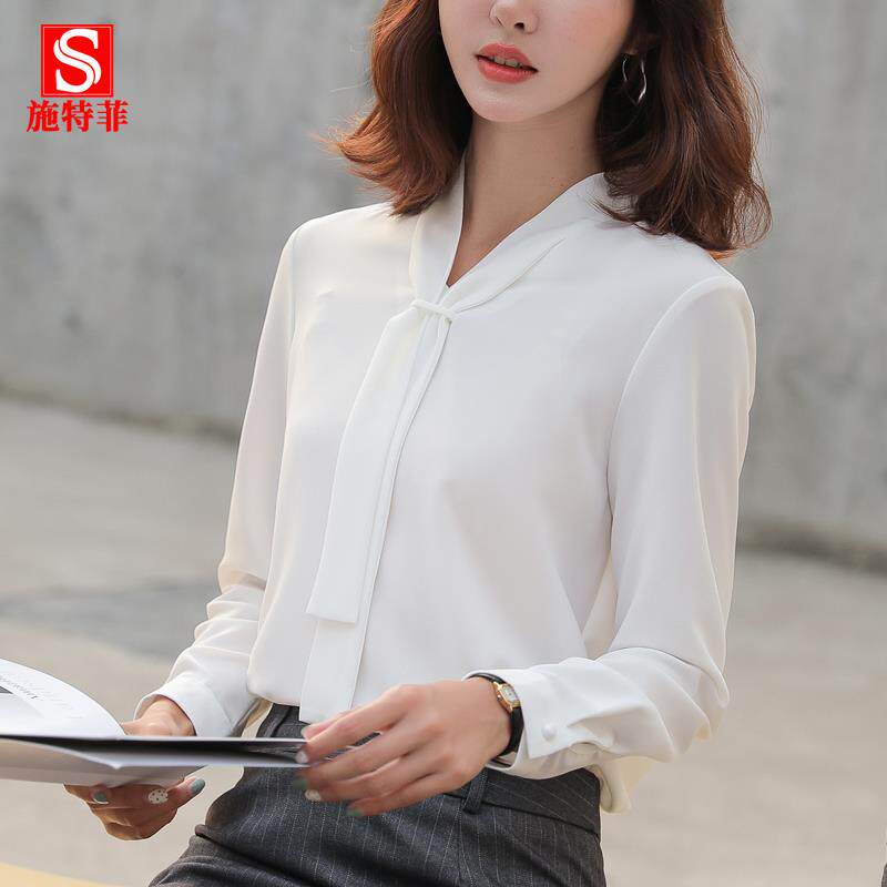 职业衬衫女2026新款雪纺白色衬衣内搭春秋休闲上衣高级感小衫正装