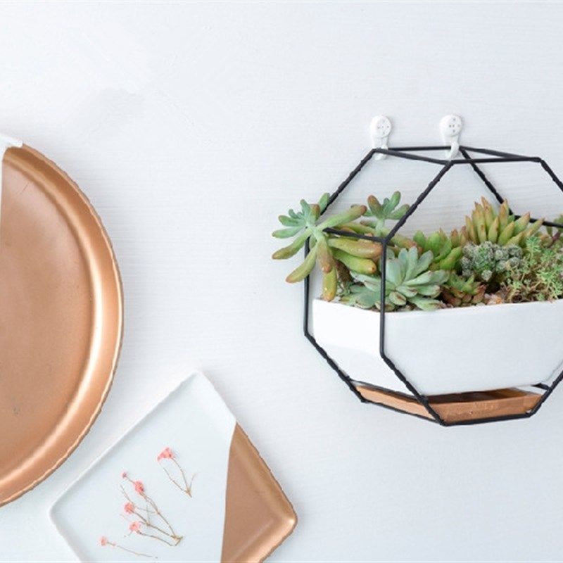 北欧多肉挂钩花盆套装组合新款爆盆阳台挂式拼盘陶瓷带托铁架摆件,鲜花速递/花卉仿真/绿植园艺,花盆,淘宝优惠券,粉丝福利购,淘宝优惠卷