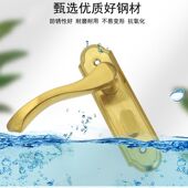 化妆室厕所门锁 锁具铝合金门把单舌锁 通用型304不锈钢无钥匙老式