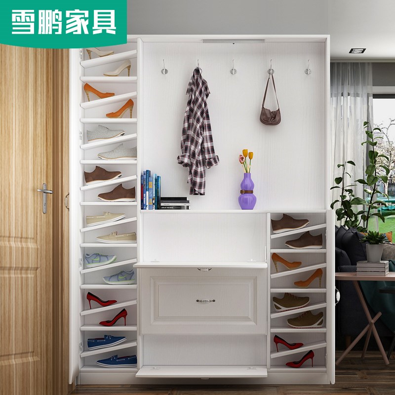 超薄可坐式玄关柜鞋柜家用门口大容量简约小户型衣帽柜定制6N-234