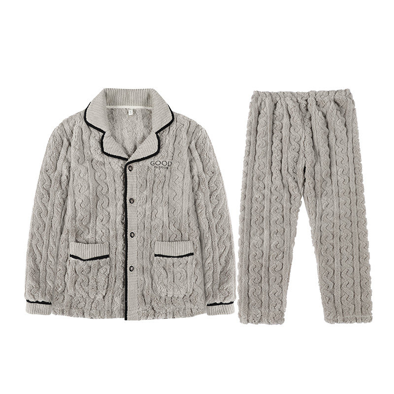 男士秋季睡衣秋款2023新款男冬季高级感珊瑚绒男款加绒加厚家居服