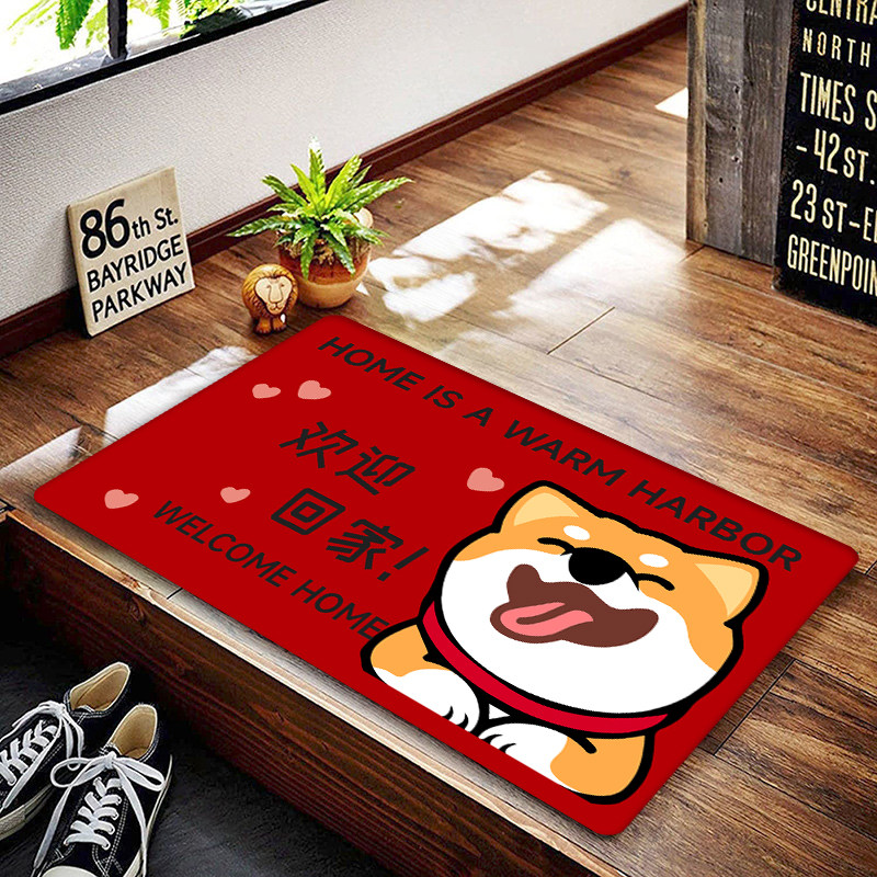憨萌柴犬进门地垫入户门防滑脚垫大门口家用玄关室内耐脏地毯门垫,居家布艺,入户地垫,淘宝优惠券,粉丝福利购,淘宝优惠卷