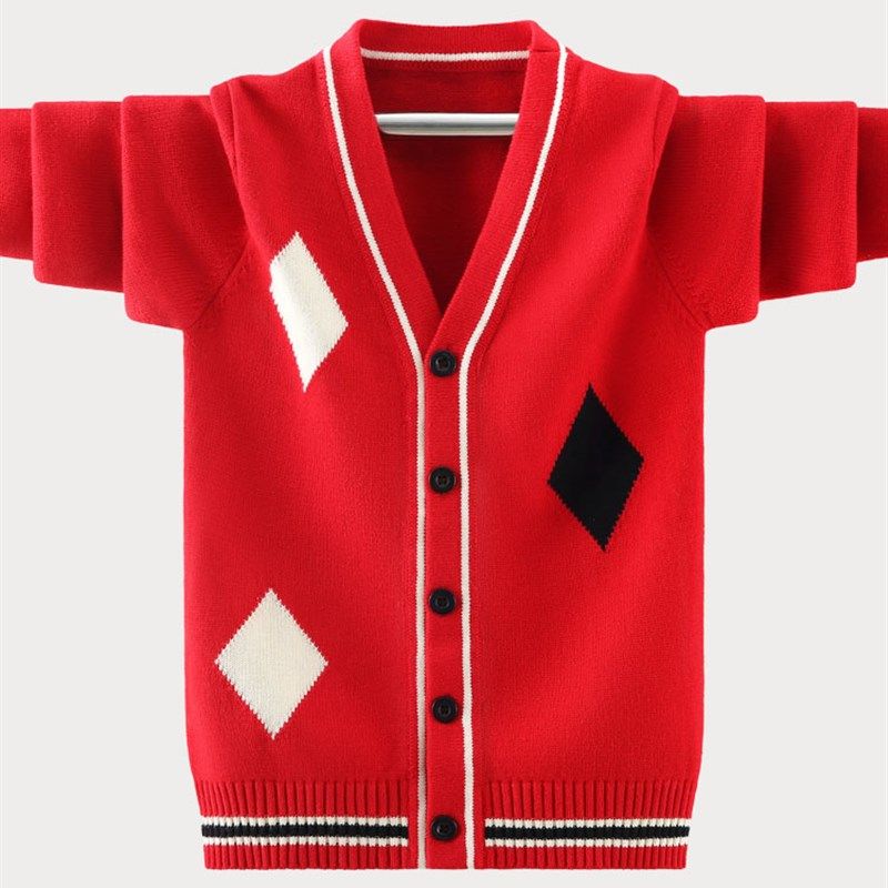 2024新款秋冬开衫毛衣纯棉男童学院风中大童儿童针织毛线衫潮休闲,童装/婴儿装/亲子装,毛衣/针织衫,淘宝优惠券,粉丝福利购,淘宝优惠卷