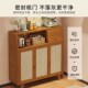 复古厨房餐边柜藤编中古风收纳置物落地客厅咖啡机靠墙一体储物柜