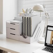 文件收纳盒文件架书立办公桌上面书架办公室文件框文件夹收纳盒置