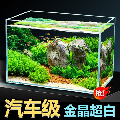 金晶五线超白玻璃鱼缸家用客厅小型水草生态造景龟缸养鱼桌面缸