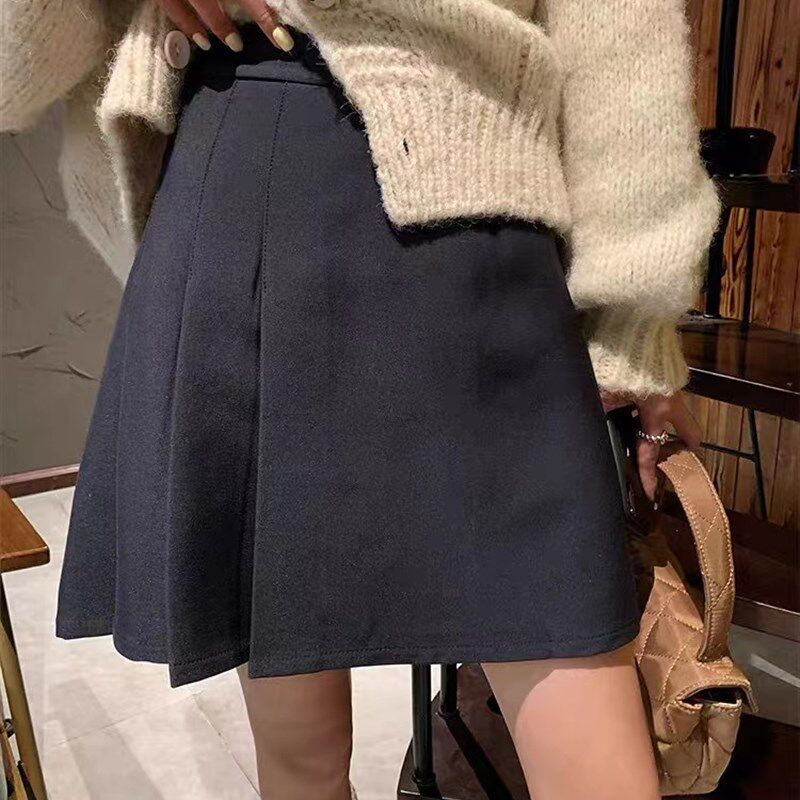 大碗plus定制大码女装肥妹妹mm拼接百褶西装短裙秋显瘦a字半身裙