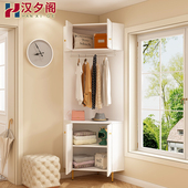 奶油风门厅90度转角柜三角形墙角柜衣柜客厅卧室书柜厨房收纳柜