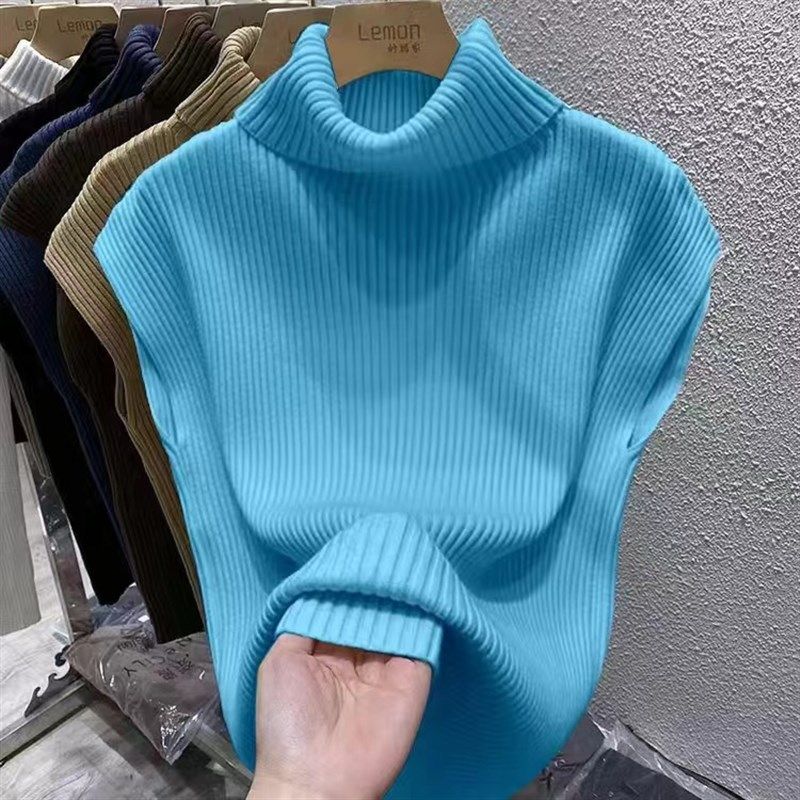 高领针织打底衫女2024春夏内搭洋气修身上衣叠穿无袖毛衣马甲背心,女装/女士精品,背心吊带,淘宝优惠券,粉丝福利购,淘宝优惠卷