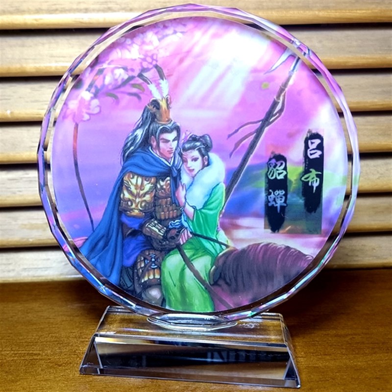吕布摆设收藏品三国演义工艺品貂蝉礼品装饰品礼物吕奉先水晶摆件