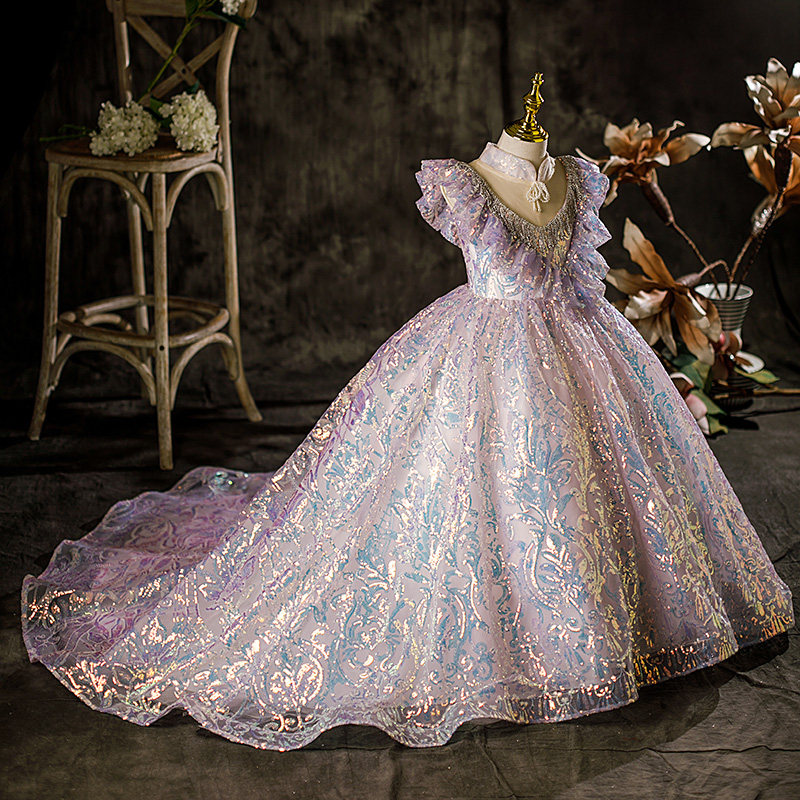 女童模特走秀高端拖尾儿童礼服亮片公主裙奢华小女孩钢琴演出服秋,童装/婴儿装/亲子装,儿童礼服,淘宝优惠券,粉丝福利购,淘宝优惠卷