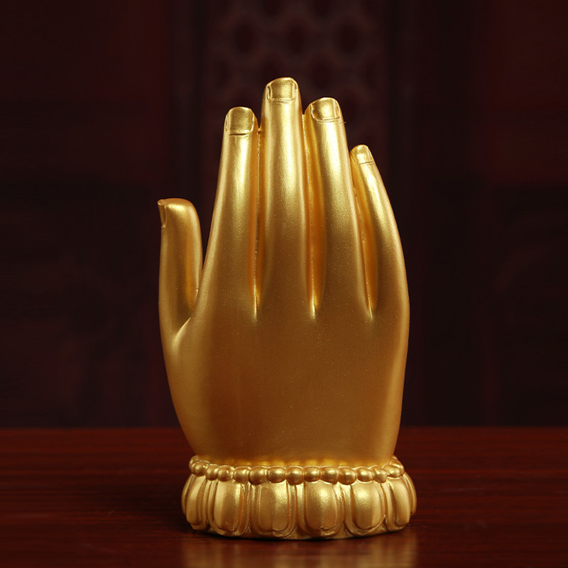 戴玉堂陶瓷佛手如来佛掌家居饰品玄关禅意桌面灵山大佛佛手摆件