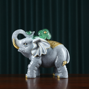 纯铜大象摆件一对吸水象对象玄关装饰品工艺品店铺开业乔迁礼品