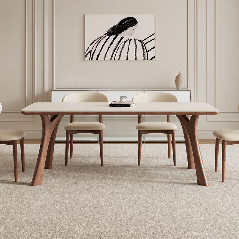 德利丰实木岩板餐桌法式中古风高端全托设计师款小户型长方形饭桌,住宅家具,岩板餐桌,淘宝优惠券,粉丝福利购,淘宝优惠卷