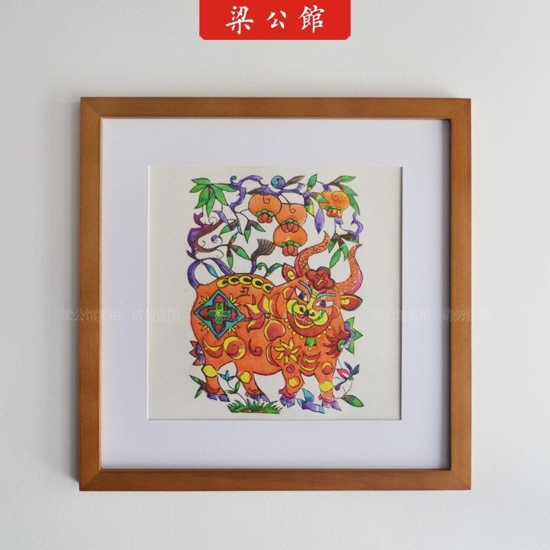 朱仙镇木版年画装饰画子鼠丑牛年画手工拓印老年画非遗老年画