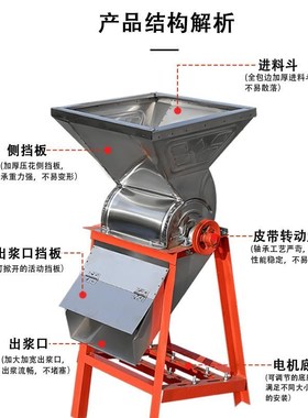 红薯磨浆机打粉机葛根地瓜土豆莲藕家用小型电动薯类粉碎机磨粉机