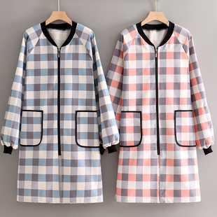 围裙长袖 透气耐磨加长加肥工作服男女围腰罩衣定制 帆布洋派秋冬款