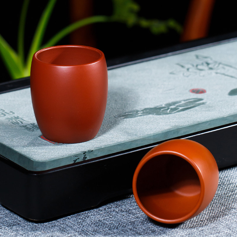 紫砂杯主人杯纯手工朱泥单杯水杯家用功夫茶具闻香杯品茗杯小茶杯