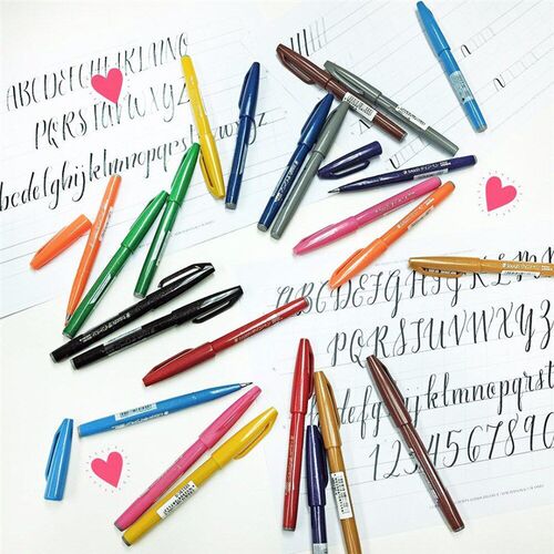 Colored Art Marker Felt Pen Calligraphy Drawing Brush Stroke