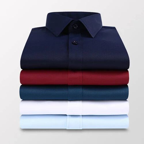 Plus Size 5XL 6XL 7XL Men Solid Color Business Shirt Fashion