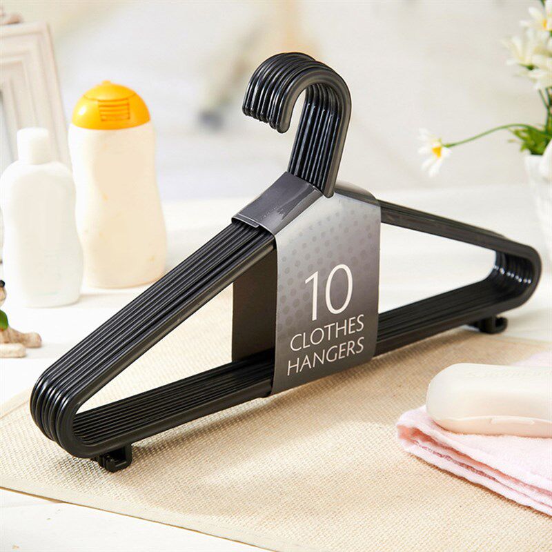 30PCS Dry Clothes Hanging Rack Black Adult Clothing Hanger P - 实物图