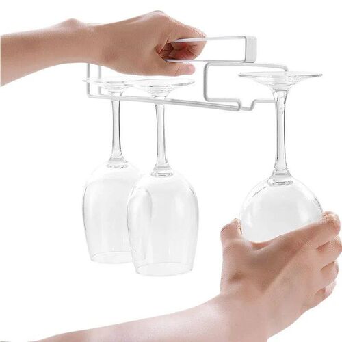 No Drilling Metal Wine Glass Holder - Stemware Rack for Unde