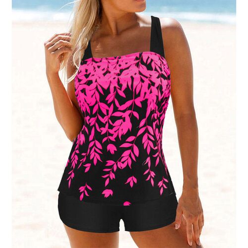 Two Pieces Swimsuit Women 2023 Printed Tankini Swimwear Fema