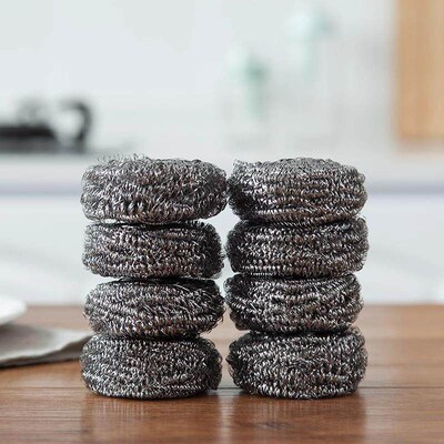 Individually Wrapped Large Stainless Steel Wool Balls, No Ru