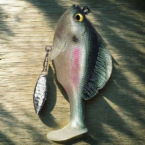 10g/6cm Soft Fishing Lures 3D Eyes Spinner Blades Lures 360