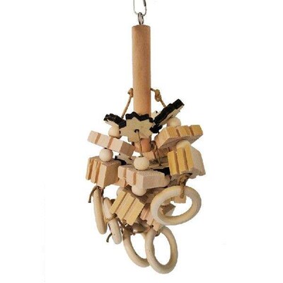 Bird Chewing Toy Parrot Cage Bite Toys Multi Shaped Wood