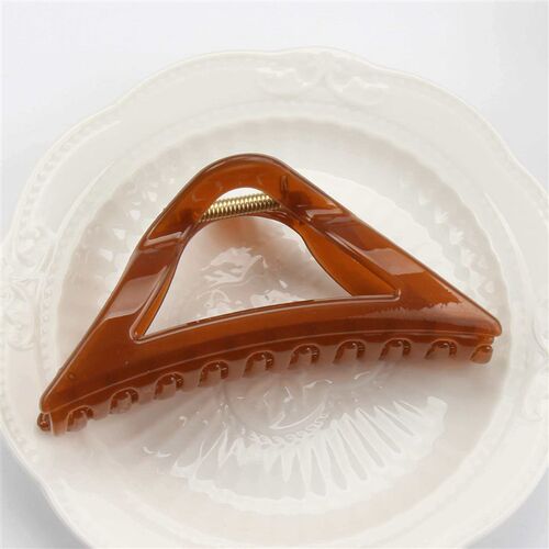 troangle Large Grab Clip Simple Exquisite Hairpin Hair Peach