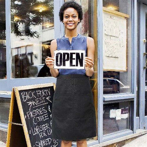 Work Apron Waiter Half Server Aprons Short Waist Black