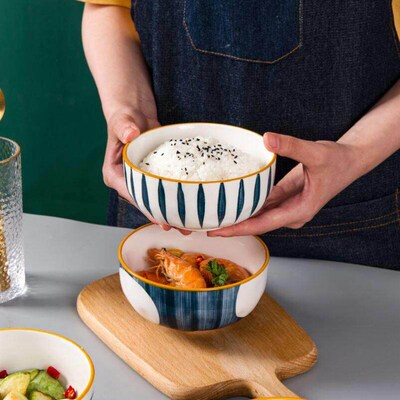 Ramen Bowl Ceramic Tableware Horn Bowl of Ramen Bowls Soup