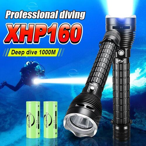 Brightest XHP160 Diving Flashlight Underwater 1000m Professi