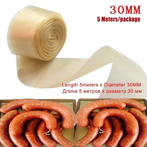 5 Meters 30MM Dry Collagen Sausage Casing For Sausage BBQ Fr