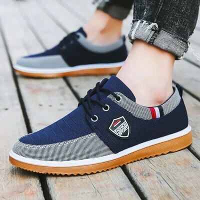 2025 Mens casual shoes Vulcanized Work loafers Mesh Lightwe