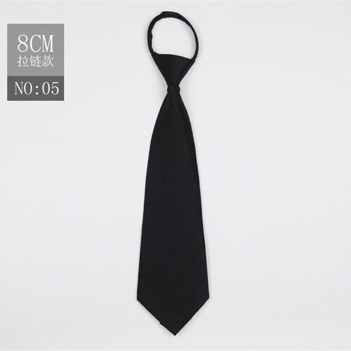 Ladies Zipper Tie Pure Black Blue Red Formal Uniform Lazy Ea