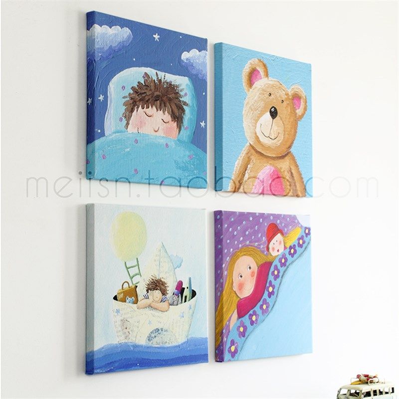 你好bby儿童房卧室装饰画壁画床头挂画墙画无框画卡通画帆布画,家居饰品,现代装饰画,淘宝优惠券,粉丝福利购,淘宝优惠卷