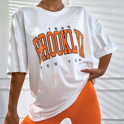 Vintage 1898 Brooklyn York Letter Drop Oversized Women