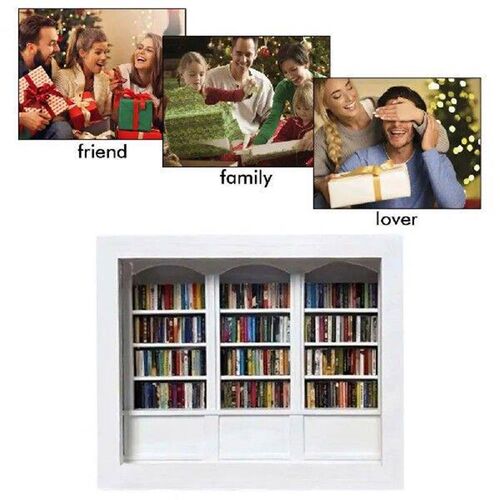 Mini Decorative Bookcase Miniature Library Toy for Anxiety